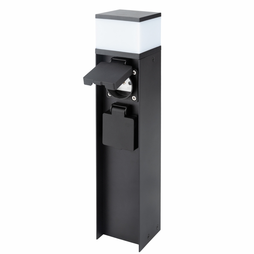 Brilagi - Lámpara exterior con 2 enchufes SCHUKO 1xG9/11W/230V IP44 negra