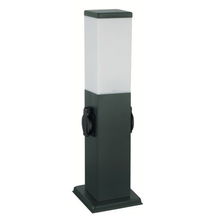 Brilagi - Lámpara exterior con 2 tomas SCHUKO NOVA 1xE27/15W/230V 40 cm IP44 antracita