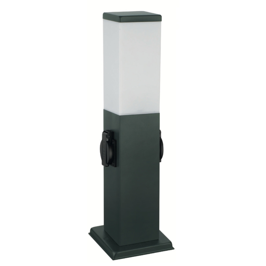 Brilagi - Lámpara exterior con 2 tomas SCHUKO NOVA 1xE27/15W/230V 40 cm IP44 antracita