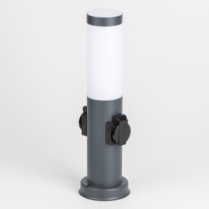 Brilagi - Lámpara exterior NOVA con 2 enchufes SCHUKO, 1xE27/15W/230V, 40 cm, IP44, antracita