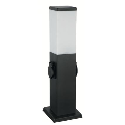 Brilagi - Lámpara exterior con 2 tomas SCHUKO NOVA 1xE27/15W/230V 40 cm IP44 negra