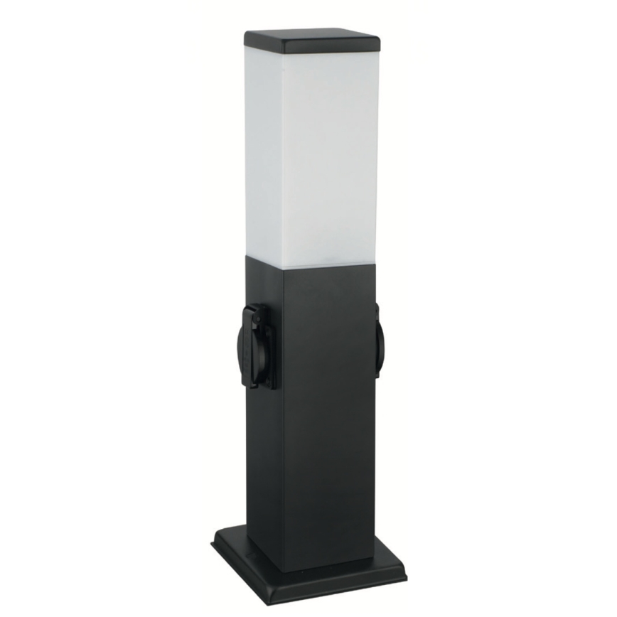 Brilagi - Lámpara exterior con 2 tomas SCHUKO NOVA 1xE27/15W/230V 40 cm IP44 negra