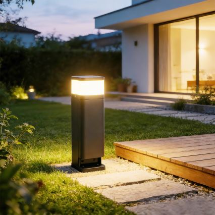 Brilagi - Lámpara exterior con 2 enchufes SCHUKO PILLAR 1xG9/11W/230V IP44 antracita