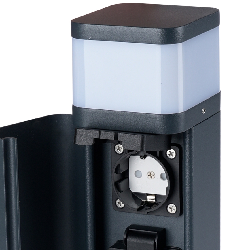 Brilagi - Lámpara exterior con 2 enchufes SCHUKO PILLAR 1xG9/11W/230V IP44 antracita