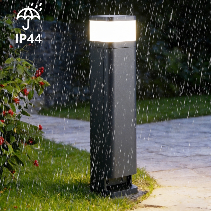 Brilagi - Lámpara de exterior con 2 enchufes SCHUKO PILLAR 1xG9/11W/230V IP44 antracita