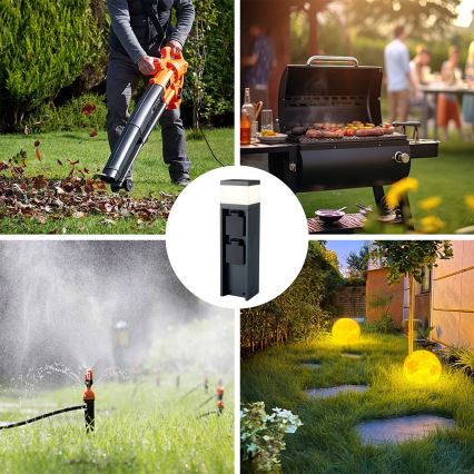Brilagi -Lámpara exterior con 2 enchufes SCHUKO PILLAR 1xG9/11W/230V IP44 antracita