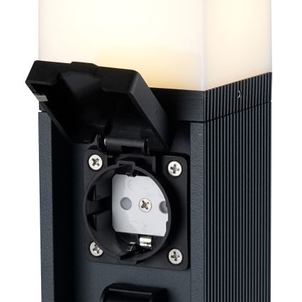 Brilagi -Lámpara exterior con 2 enchufes SCHUKO PILLAR 1xG9/11W/230V IP44 antracita