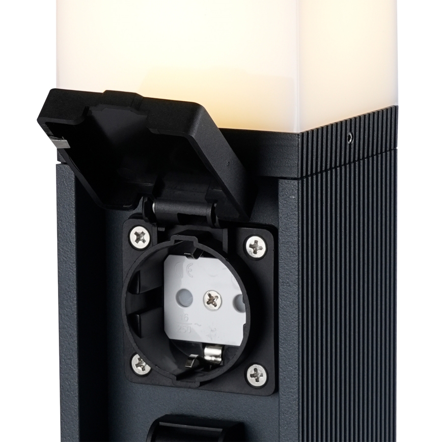 Brilagi -Lámpara exterior con 2 enchufes SCHUKO PILLAR 1xG9/11W/230V IP44 antracita