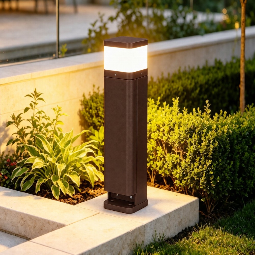 BRILAGI - Lámpara exterior con 2 enchufes SCHUKO PILLAR 1xG9/11W/230V IP44 marrón
