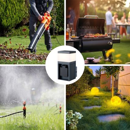 Brilagi - Lámpara de pared exterior PILLAR con enchufe SCHUKO, 1xG9/11W/230V, IP44, antracita