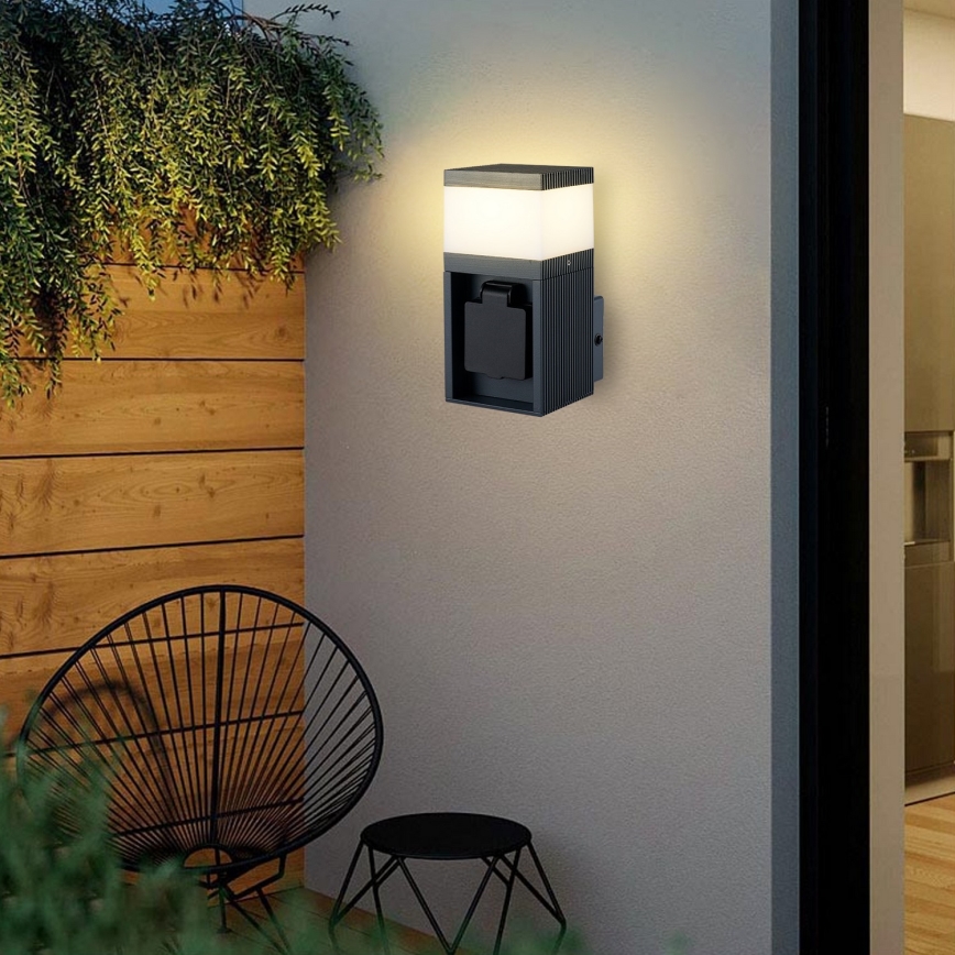Brilagi - Lámpara de pared exterior PILLAR con enchufe SCHUKO, 1xG9/11W/230V, IP44, antracita