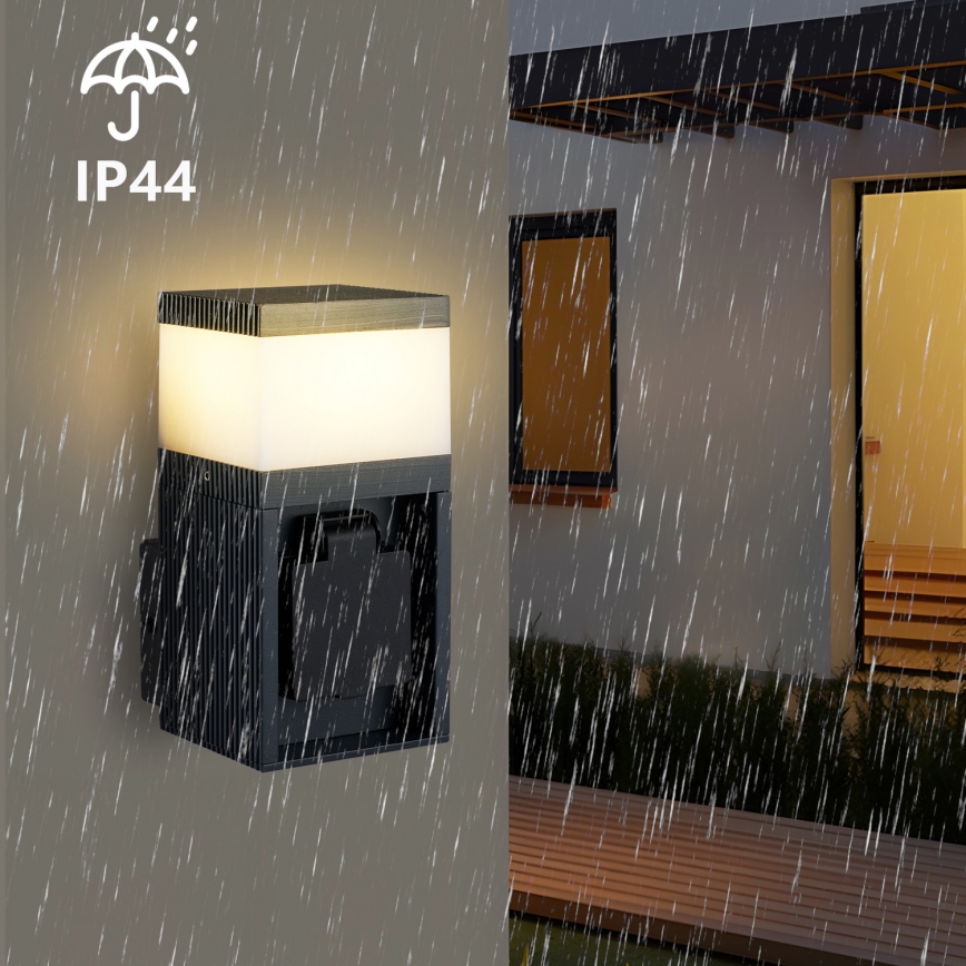 Brilagi - Lámpara de pared exterior PILLAR con enchufe SCHUKO, 1xG9/11W/230V, IP44, antracita