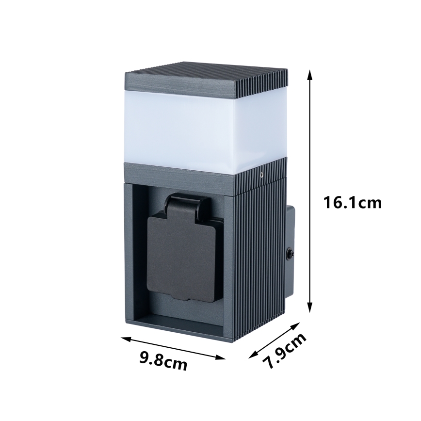 Brilagi - Lámpara de pared exterior PILLAR con enchufe SCHUKO, 1xG9/11W/230V, IP44, antracita