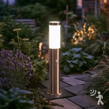 BRILAGI - Lámpara exterior con sensor de movimiento ELIA 1xE27/20W/230V IP44 50 cm cromo mate