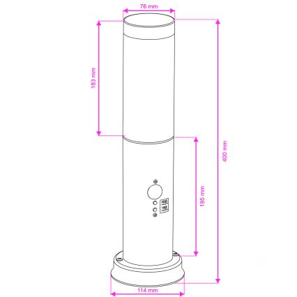 Brilagi - Lámpara exterior con sensor NOVA 1xE27/15W/230V 40 cm IP44 antracita