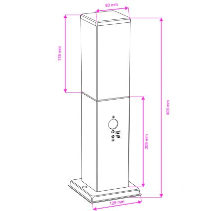 Brilagi - Lámpara exterior con sensor NOVA 1xE27/15W/230V 40 cm IP44 antracita