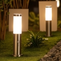 Brilagi - Lámpara exterior con sensor NOVA 1xE27/15W/230V 40 cm IP44 cromo mate