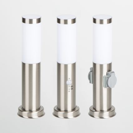 Brilagi - Lámpara exterior con sensor NOVA 1xE27/15W/230V 40 cm IP44 cromo mate