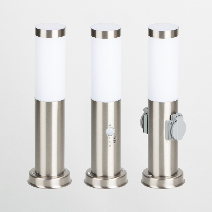 Brilagi - Lámpara exterior con sensor NOVA 1xE27/15W/230V 40 cm IP44 cromo mate