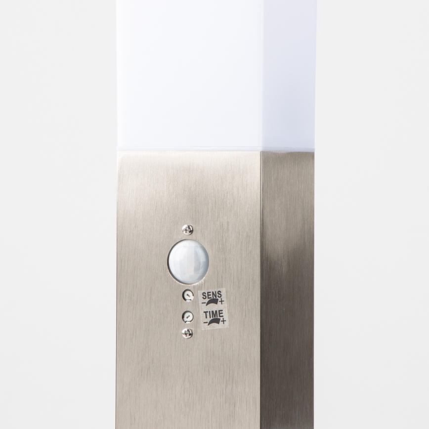 Brilagi - Lámpara exterior con sensor NOVA 1xE27/15W/230V 40 cm IP44 cromo mate