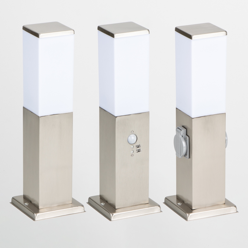 Brilagi - Lámpara exterior con sensor NOVA 1xE27/15W/230V 40 cm IP44 cromo mate