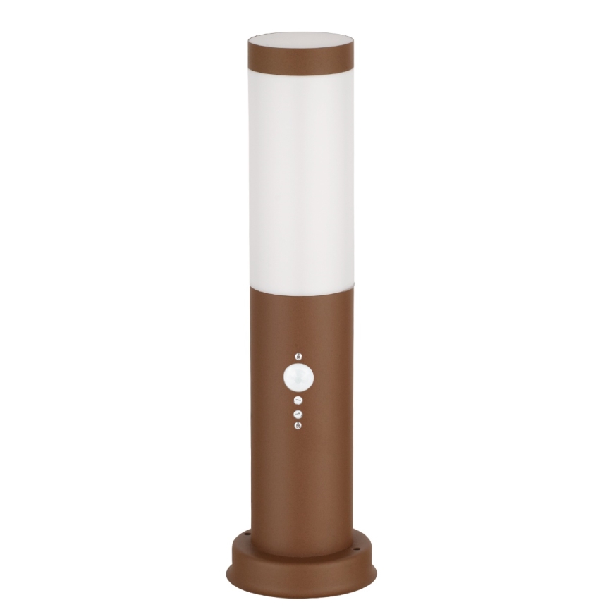 Brilagi - Lámpara exterior con sensor NOVA 1xE27/15W/230V 40 cm IP44 marrón