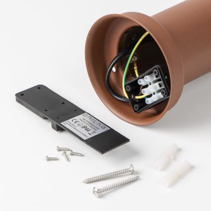 Brilagi - Lámpara exterior con sensor NOVA 1xE27/15W/230V 40 cm IP44 marrón