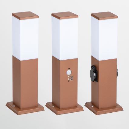 Brilagi - Lámpara exterior con sensor NOVA 1xE27/15W/230V 40 cm IP44 marrón