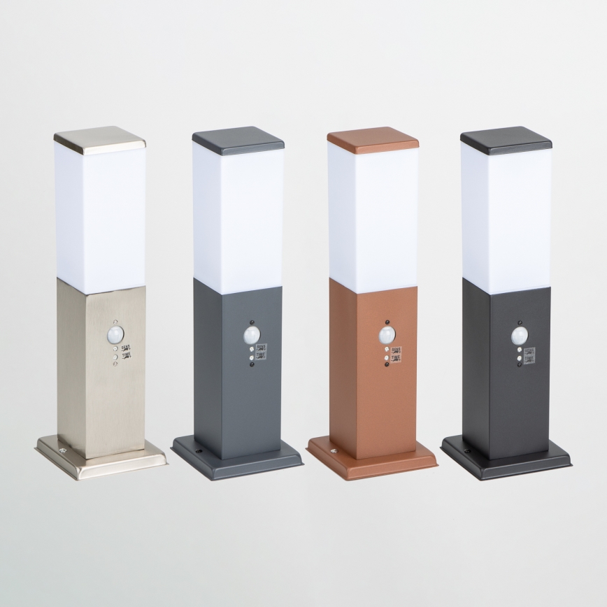 Brilagi - Lámpara exterior con sensor NOVA 1xE27/15W/230V 40 cm IP44 marrón