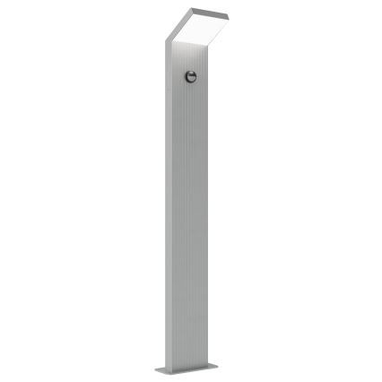 Brilagi - Lámpara exterior LED con sensor RIANO LED/8W/230V plateada IP65 80 cm