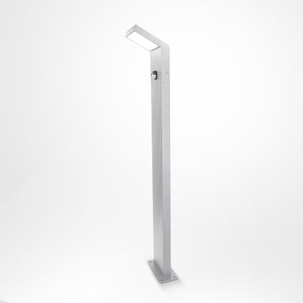 Brilagi - Lámpara exterior LED con sensor RIANO LED/8W/230V plateada IP65 80 cm