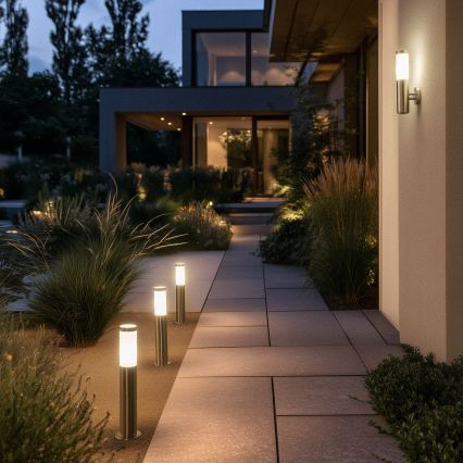 BRILAGI - Lámpara exterior LED regulable ELIA 1xE27/6W/230V 2700-6500K IP44 Wi-Fi 50 cm cromo mate