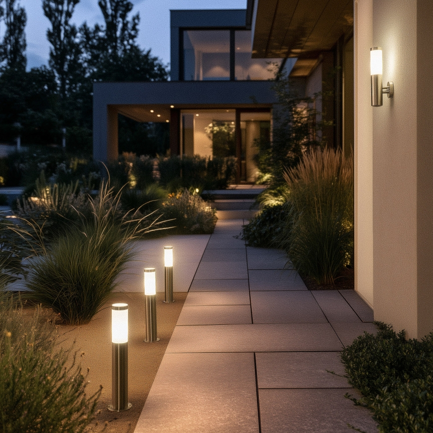 BRILAGI - Lámpara exterior LED regulable ELIA 1xE27/6W/230V 2700-6500K IP44 Wi-Fi 50 cm cromo mate