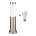 Brilagi - Lámpara exterior LED RGBW regulable 1xE27/9W/230V 2700–6500K IP44 40 cm cromo mate