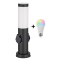 Brilagi - Lámpara exterior LED RGBW regulable con 2 casquillos 1xE27/9W/230V 2700-6500K IP44 40 cm negra