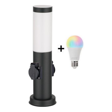 Brilagi - Lámpara exterior LED RGBW regulable con 2 casquillos 1xE27/9W/230V 2700-6500K IP44 40 cm negra