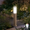 BRILAGI - Lámpara exterior LED RGBW regulable ELIA 1xE27/6,5W/230V 2700-6500K IP44 Wi-Fi 50 cm cromado mate
