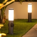 Brilagi - Lámpara exterior NOVA con 2 enchufes SCHUKO, 1xE27/15W/230V, 40 cm, IP44, antracita