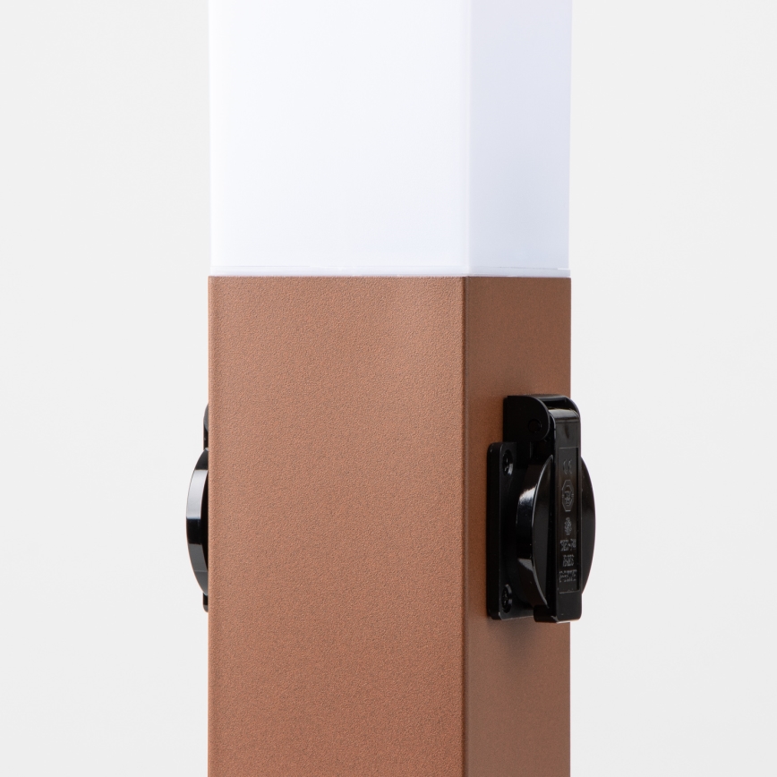 BRILAGI - Lámpara exterior con 2 enchufes SCHUKO NOVA 1xE27/15W/230V 40 cm IP44 marrón