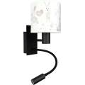 BRILAGI - Lámpara infantil de pared flexible LED BOBO 1xE27/25W/230V + LED/3W negro/blanco/conejitos