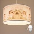 Brilagi - Lámpara infantil LED colgante con cable BOBO 1xE27/60W/230V Ø 35 cm rosa/hadas