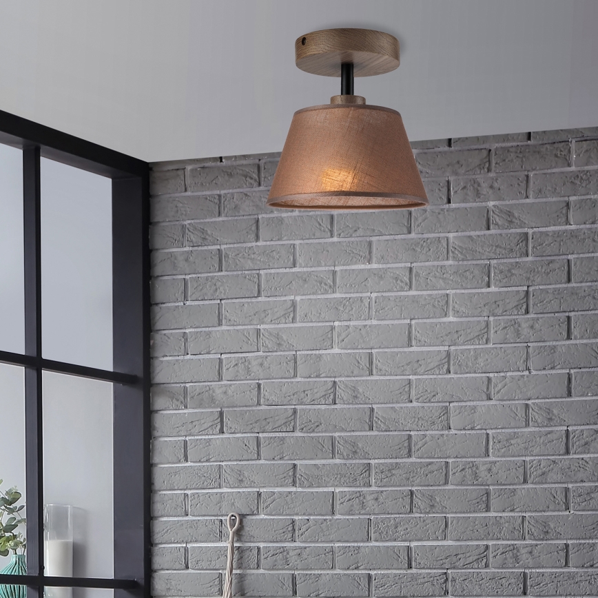Brilagi - Lámpara de techo LED ANTHONY empotrada 1xE14/60W/230V roble nogal/marrón