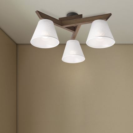 BRILAGI - Lámpara de techo LED ANTHONY empotrada 3xE14/40W/230V roble nogal/blanco