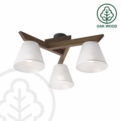 BRILAGI - Lámpara de techo LED ANTHONY empotrada 3xE14/40W/230V roble nogal/blanco