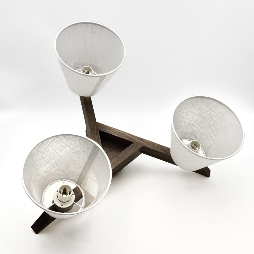 BRILAGI - Lámpara de techo LED ANTHONY empotrada 3xE14/40W/230V roble nogal/blanco