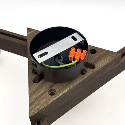 Brilagi - Lámpara de techo LED ANTHONY empotrada 3xE14/40W/230V roble nogal/negro