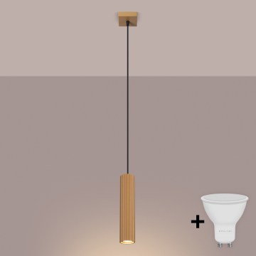 Brilagi - Lámpara LED colgante con cable CRESTO 1xGU10/10W/230V, acabado dorado