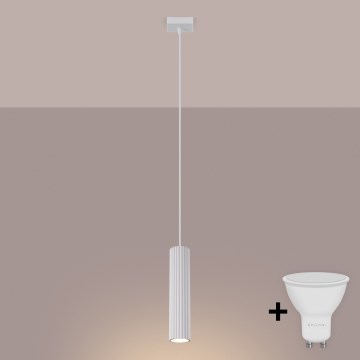 Brilagi - Lámpara LED colgante con cable CRESTO 1xGU10/10W/230V blanca
