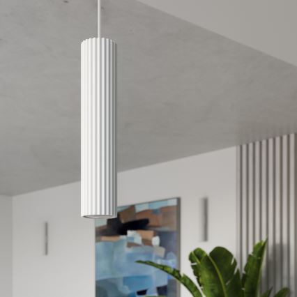 Brilagi - Lámpara LED colgante con cable CRESTO 1xGU10/10W/230V blanca