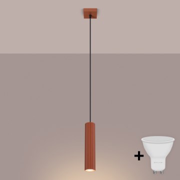 BRILAGI - Lámpara LED colgante con cable CRESTO 1xGU10/10W/230V naranja